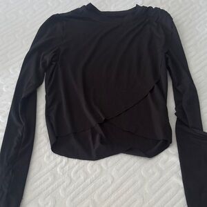 Black Long Sleeve Workout Women's Top
